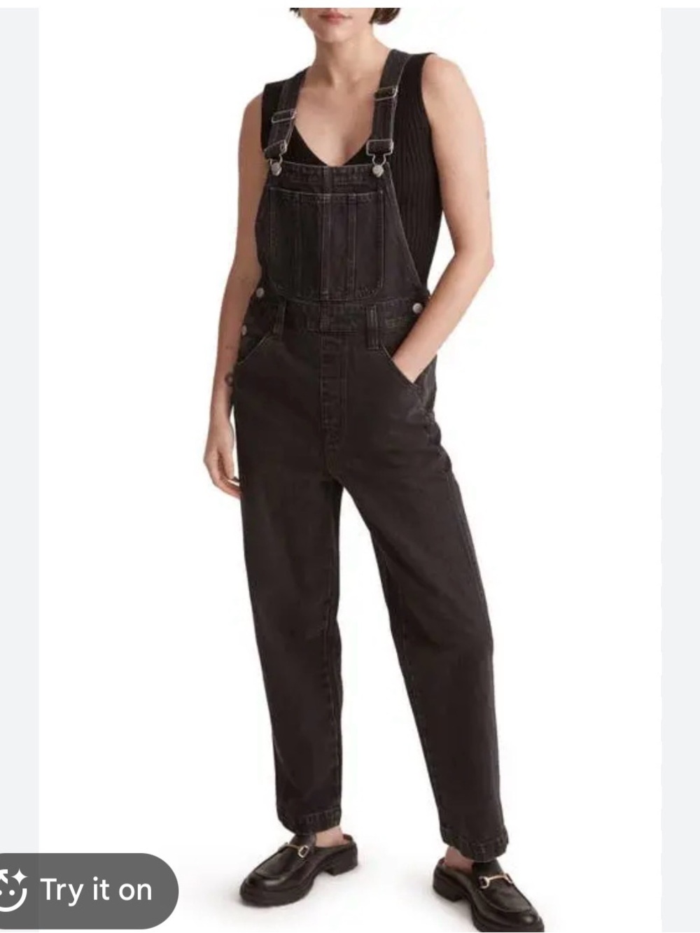 Madewell Straight Leg Overalls in Lunar Wash EUC